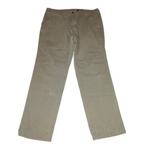 Gap Mens Slim Fit Chino Pants 36x30 Olive Green Flat Front Cotton Twill Trousers